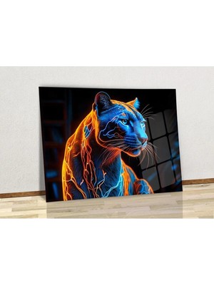 Glitglass Leopar Cam Tablo - 4mm Temperli Cam - Modern ve Lüks Duvar Dekoru