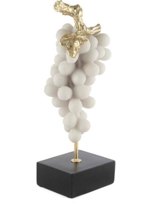 Mikasa Moor Siyah Kaideli Beyaz Üzüm Resin Dekor 14X13X36CM