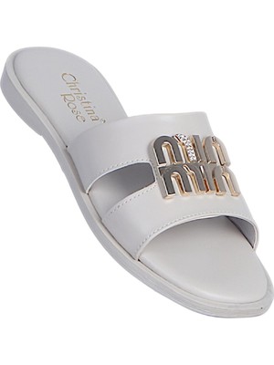 Crista C11 Krem Kadın Günlük Düz Terlik