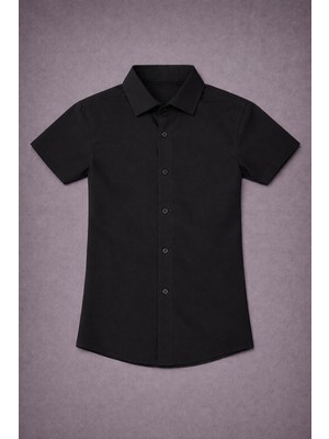 Dıgıl Kids Klasik Kısa Kol Dakron Kumaş Gömlek