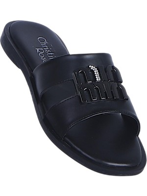 Crista C11 Siyah Kadın Günlük Düz Terlik