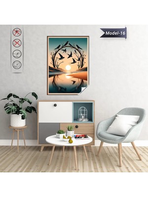 Akıllı Kağıt Statik Tutunma Özellikli Tablo - Poster Hayvan (Model-16)