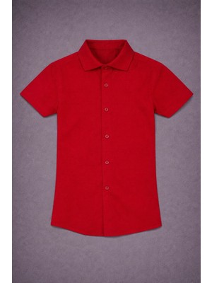 Dıgıl Kids Klasik Kısa Kol Dakron Kumaş Gömlek