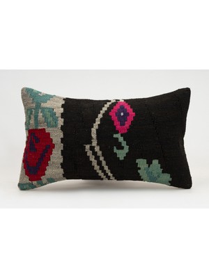 Kilim Wholesale El Yapımı Kilimden Yapılmış Vintage Kırlent Kılıfı, Yün, 30X50 cm