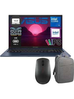 Asus Vivobook 15 X1504VA-BQ4101SM Intel Core 5 120U 24GB 1tb  Windows 11 Pro 15.6" Taşınabilir Bilgisayar + Shopimode Çanta & Mouse
