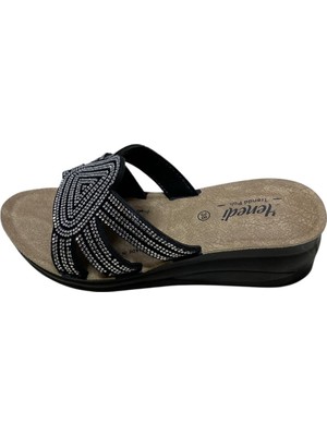 Güven Kundura Kadın Dolgu Topuk Taşlı Terlik