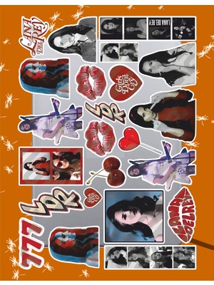 Hediyene Bak Lana Del Rey Seri 5 Sticker Set | Laptop Ajanda Notebook Tablet Telefon Defter Etiket Bullet Journal