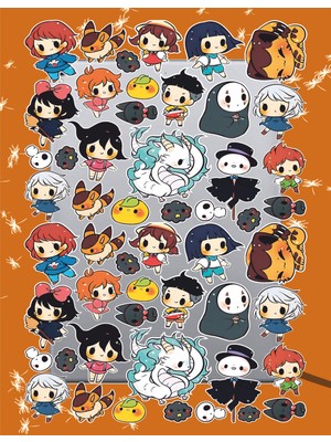 Hediyene Bak Anime Karakter Temalı Sticker Seti | Laptop Ajanda Notebook Tablet Telefon Defter Etiket Bullet
