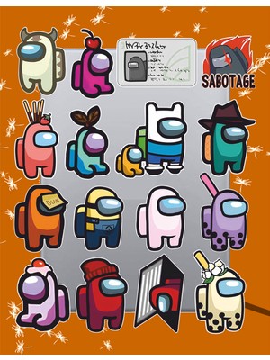 Hediyene Bak Among Us Temalı Sticker Seti | Laptop Ajanda Notebook Tablet Telefon Defter Etiket Bullet