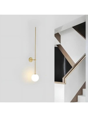 Ronisu Aydınlatma Minimalist Cam Küre Çubuk Duvar Aplik 75CM 3138-W98-7U-OY