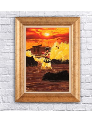 Giyense Altın Varaklı Çerçeveli Paspartulu Tablo BG865