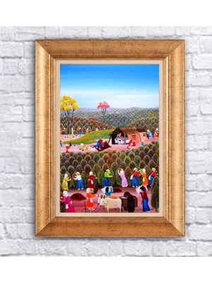 Giyense Altın Varaklı Çerçeveli Paspartulu Tablo BG1050