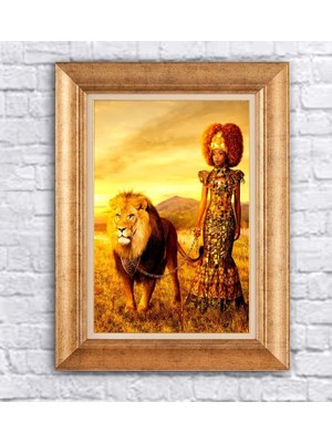 Giyense Altın Varaklı Çerçeveli Paspartulu Tablo BG965