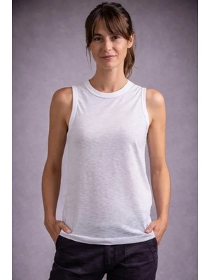 Uslucan Alışveriş Flamlı Kumaş Sıfır Kolsuz Atlet  Basic Spor Üst, Günlük ve Fitness Kullanımına Uygun - Beyaz