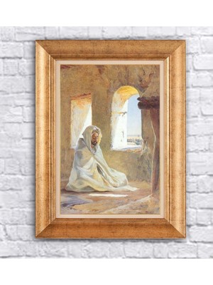 Giyense Altın Varaklı Çerçeveli Paspartulu Tablo BG1314