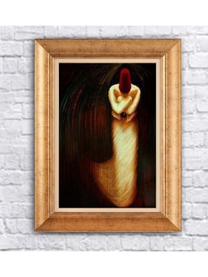 Giyense Altın Varaklı Çerçeveli Paspartulu Tablo BG1305