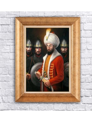 Giyense Altın Varaklı Çerçeveli Paspartulu Tablo BG1443