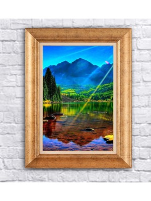 Giyense Altın Varaklı Çerçeveli Paspartulu Tablo BG1254