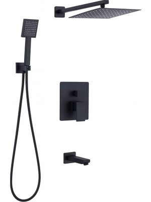 Hms Banyo Bataryası Dahil Ankastre Duş Seti Siyah
