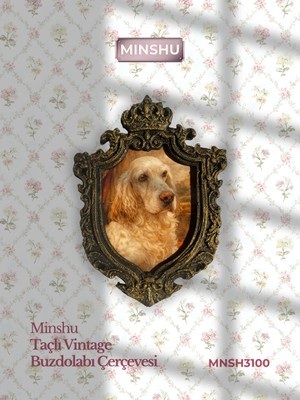 Minshu Taçlı Vintage Buzdolabı Çerçevesi, Fotoğrafı Değiştirilebilir Mıknatıslı Buzdolabı/ev Dekoru