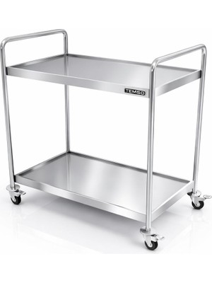 sc sonsesconcept SC Sonses Concept Krom Servis Arabası, 2 Katlı, Tekerlekli , Paslanmaz , 80X60X85