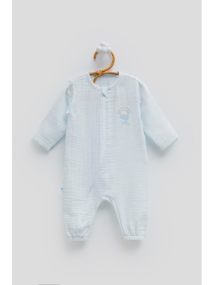 Caramell 1-12 Ay Arası Jungle Friends Müslin Tulum - Mavi