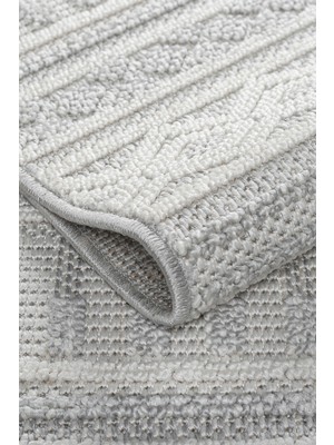 Anutya Home Krem Gri Iskandinav Modern Tasarım Sisal Bukle Özel Ölçü Salon Oturma Odası Koridor Halısı Yolluk