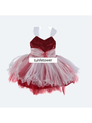 Kırmızı Askılı Çocuk Abiye Tuhfetower