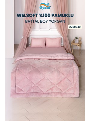 Uysal Yorgan Welsoft %100 Pamuklu Battal Boy Yorgan PUDRA