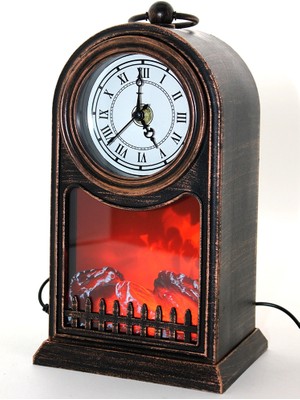 Aesco LED Işıklı Saatli Şömine - Model 1