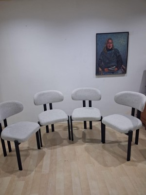 Bengi Ankara Mobilya Sandalye 90604 Eliza Model Metal Siyah Ayak 4AD Keten Kumaş Ortopedik Oturum