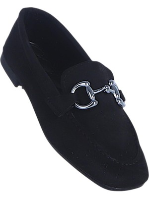 Ayakcenter Alya 01 Siyah Süet Kadın Babet