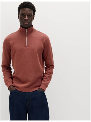 Marks & Spencer Pamuklu Karışımlı Yarım Fermuarlı Sweatshirt
