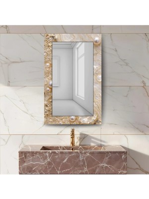 Glitglass Holografik Iridyum Efektli Dikdörtgen Duvar Aynası - Geometrik Tasarım Cam Ayna