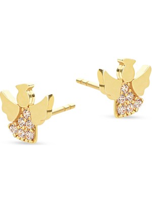 goldkupe 14 Ayar Altın Taşlı Melek Küpe 1,24 gr