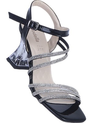Ayakcenter Byn Ayışığı BY18 Siyah Kadın 8cm Topuklu Sandalet