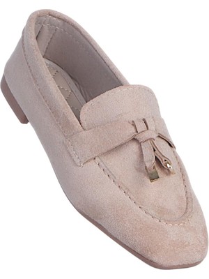 Ayakcenter Alya 02 Pudra Süet Kadın Babet