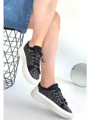 Aesco Guji Siyah Kot Bağcıklı Spor Ayakkabı