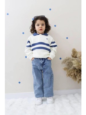 Dudor Kids Erkek Çocuk Mavi Kot Pantolon ve Triko Kazak Ikili Takım-Bayramlık