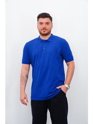 Penye Bizden Polo Yaka Kısa Kol-Koyu Mavi
