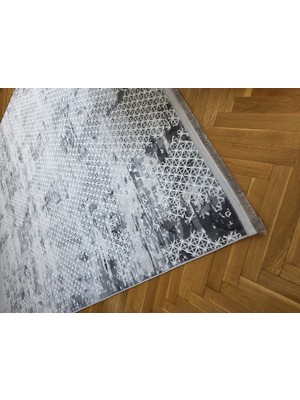 Badelya Home Oslo Krem Gri Premium Bambu Kadife Ince Sık Dokuma Özel Kesim Salon Koridor Halısı