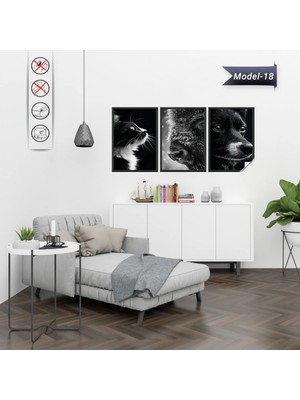 Akıllı Kağıt Statik Tutunma Özellikli Tablo - Poster Hayvan (Model- 18)