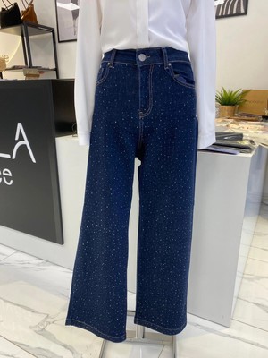 La Carte Jeans Üzeri Taşlı Pantalon