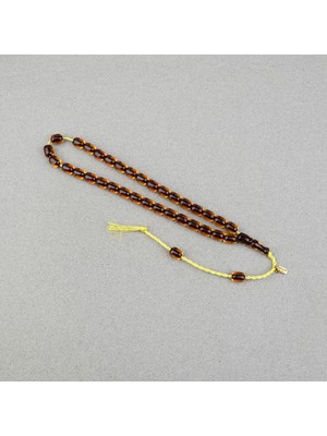 Lapisdo Omari Ateş Kehribar Kapsül Kesim Oturtma Imameli Sistemli 7.5X10MM Tesbih