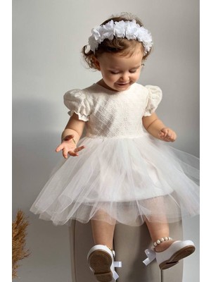 Butik Kız Çocuk Tütü Detaylı Pamuklu Özel Gün Elbisesi