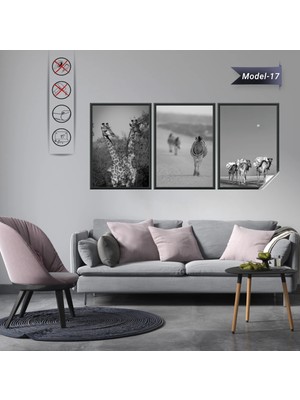 Akıllı Kağıt Statik Tutunma Özellikli Tablo - Poster Hayvan (Model- 17)