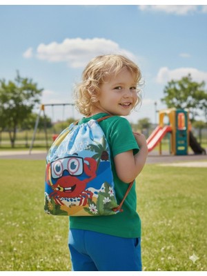 Vavbaby Sevimli Yengeç Desenli Çocuk Ipli Sırt Çantası - Deniz ve Plaj Çantası