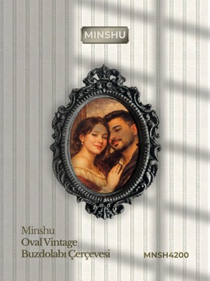 Minshu Oval Vintage Buzdolabı Çerçevesi, Fotoğrafı Değiştirilebilir Mıknatıslı Buzdolabı/ev Dekoru