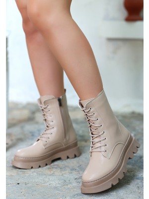 Aesco Orge Nude Cilt Bağcıklı Bot