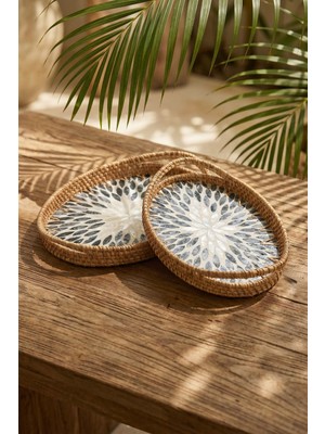 Acar Palma Oval Bambu Sunum Tepsi Seti